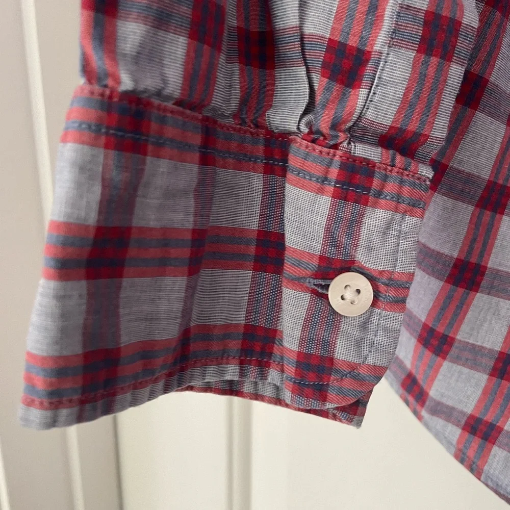 J.Crew men's Sz M Oxford blue and red plaid shirt - Picture 6 of 6